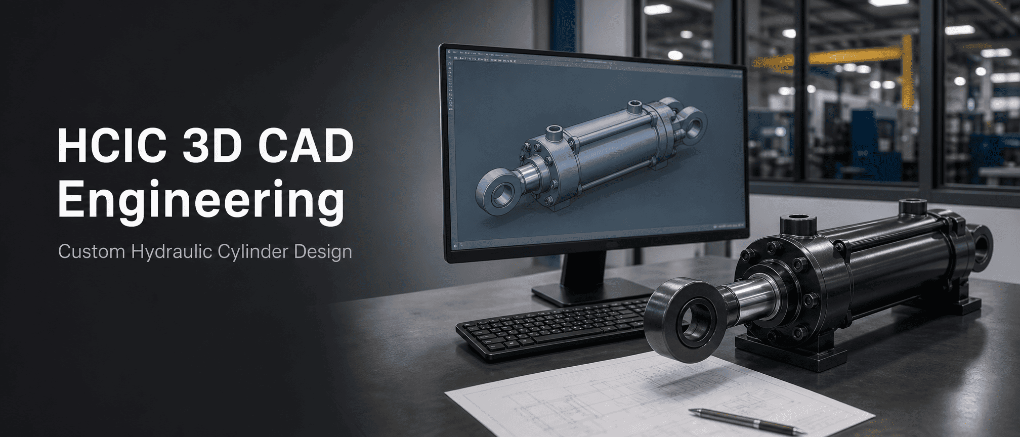 HCIC-k bere 3D CAD ingeniaritza baliabidea eguneratzen du zilindro hidrauliko pertsonalizatuetarako